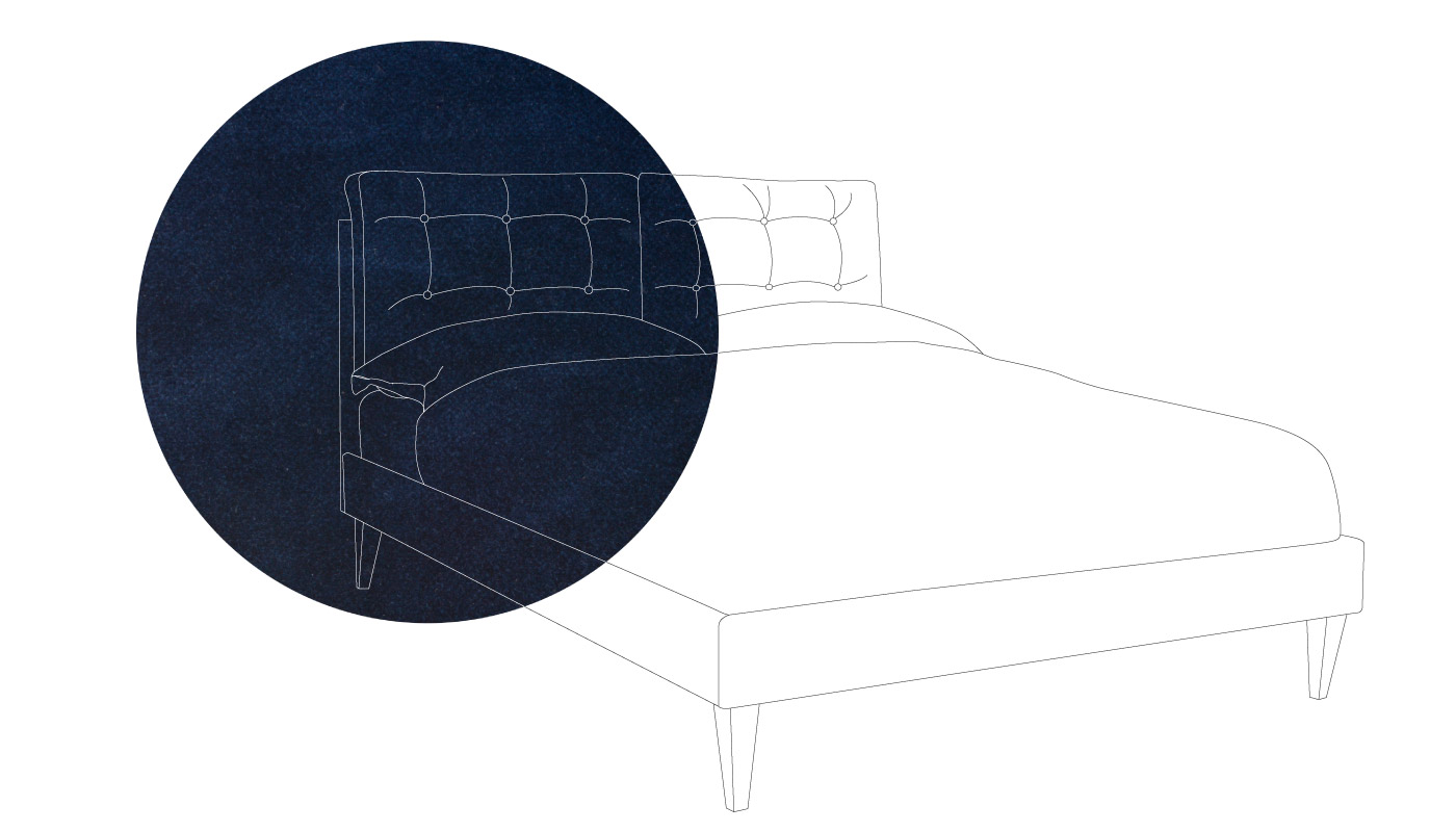 Heal's Mistral Bed King Velvet Midnight Black Feet