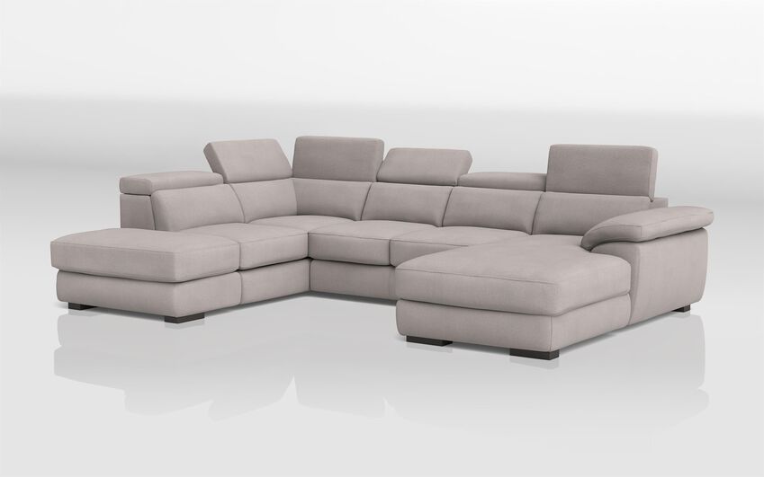 Fabric Norbello Corner Sofa Bed with Left Hand Facing Chaise and Right Hand Facing Storage Lounger and Otto
