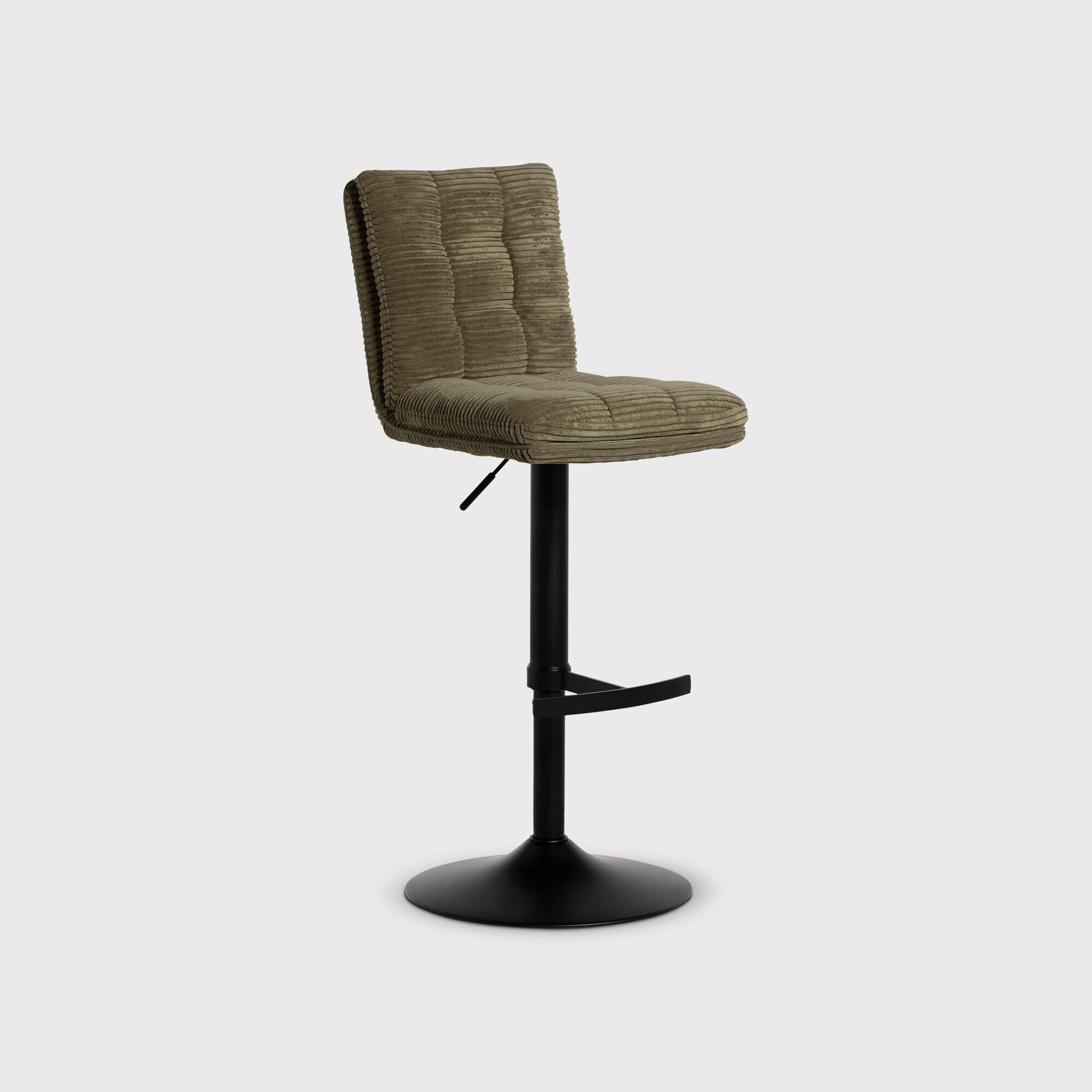 Odine Swivel Bar Stool 360 Swivel Adj Height, Green Fabric | Barker & Stonehouse