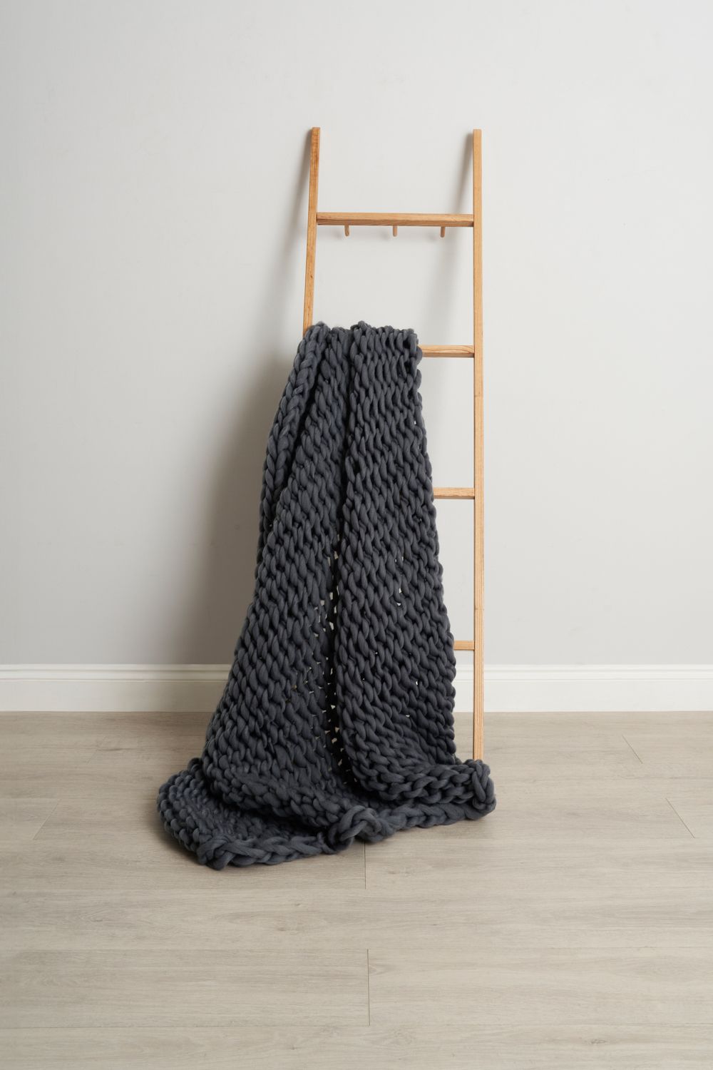 BHS Chunky Cable Throw in Grey