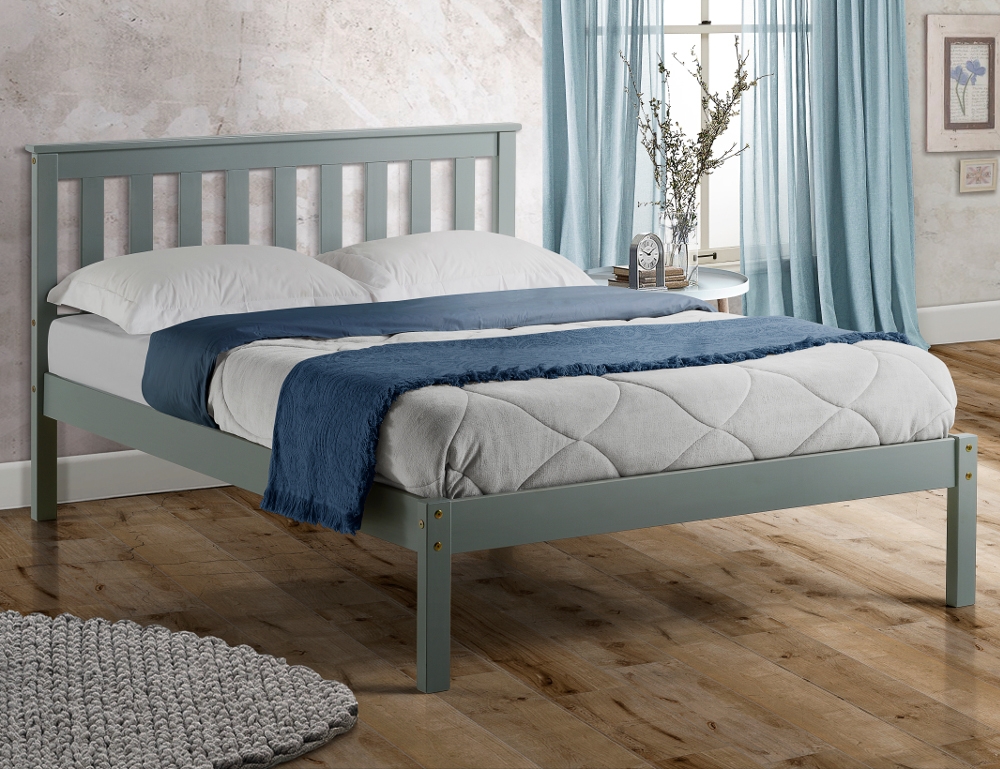 Solid Pine Wooden Bed Frame 3ft Single Denver Grey
