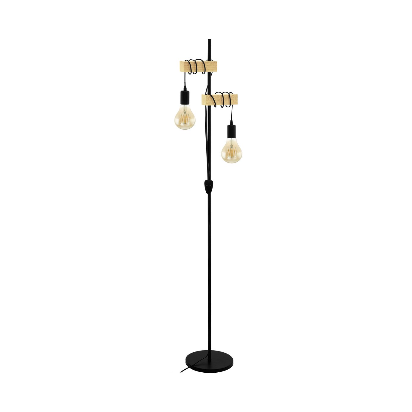 Eglo Townshend Hung Floor Lamp - Black and Oak