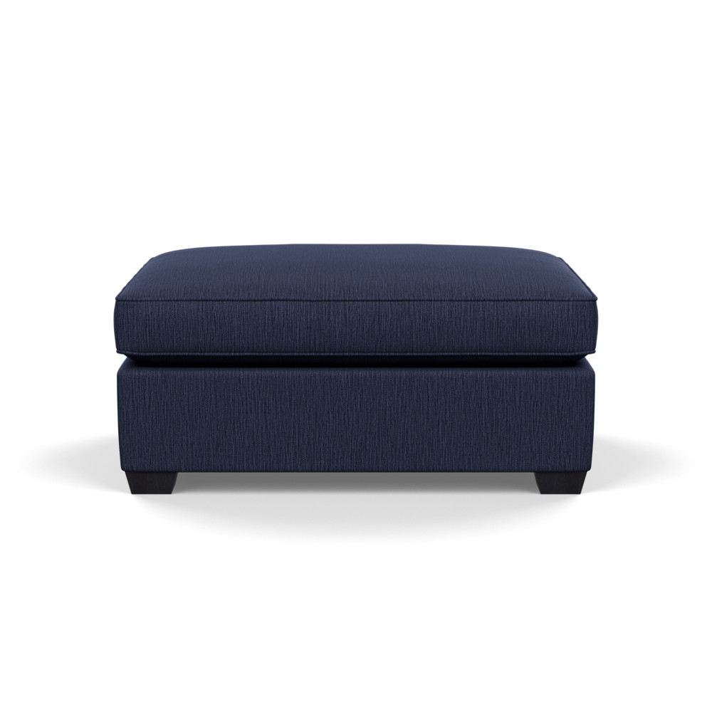 Heal's Torino Footstool Smart Linen Mix Navy Black Feet