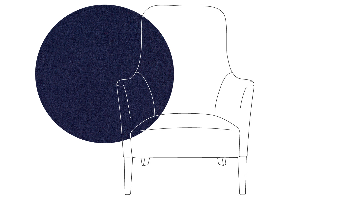 Pinch Pendel Armchair Melton Wool New Navy Walnut Feet