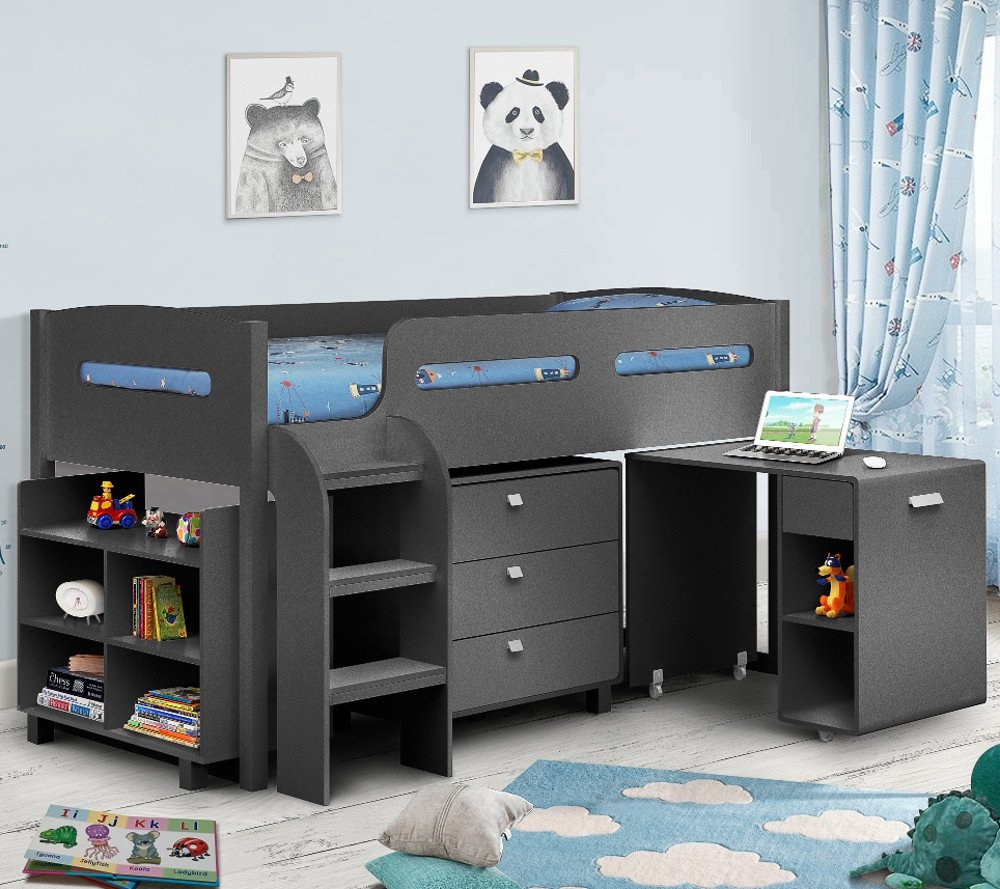 Kimbo Anthracite Cabin Bed Frame - 3ft Single
