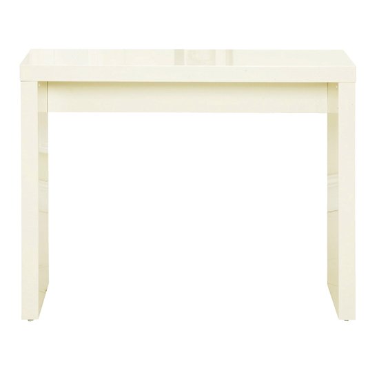 Curio Wooden Console Table In Cream High Gloss