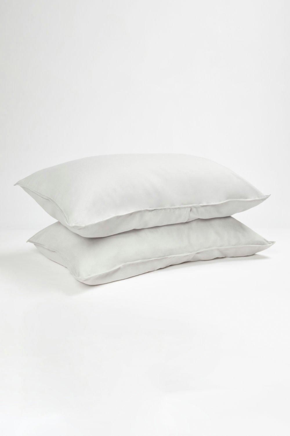 Panda London Panda Bamboo & French Linen Pillowcases (2-Pack) in Mid Grey 2