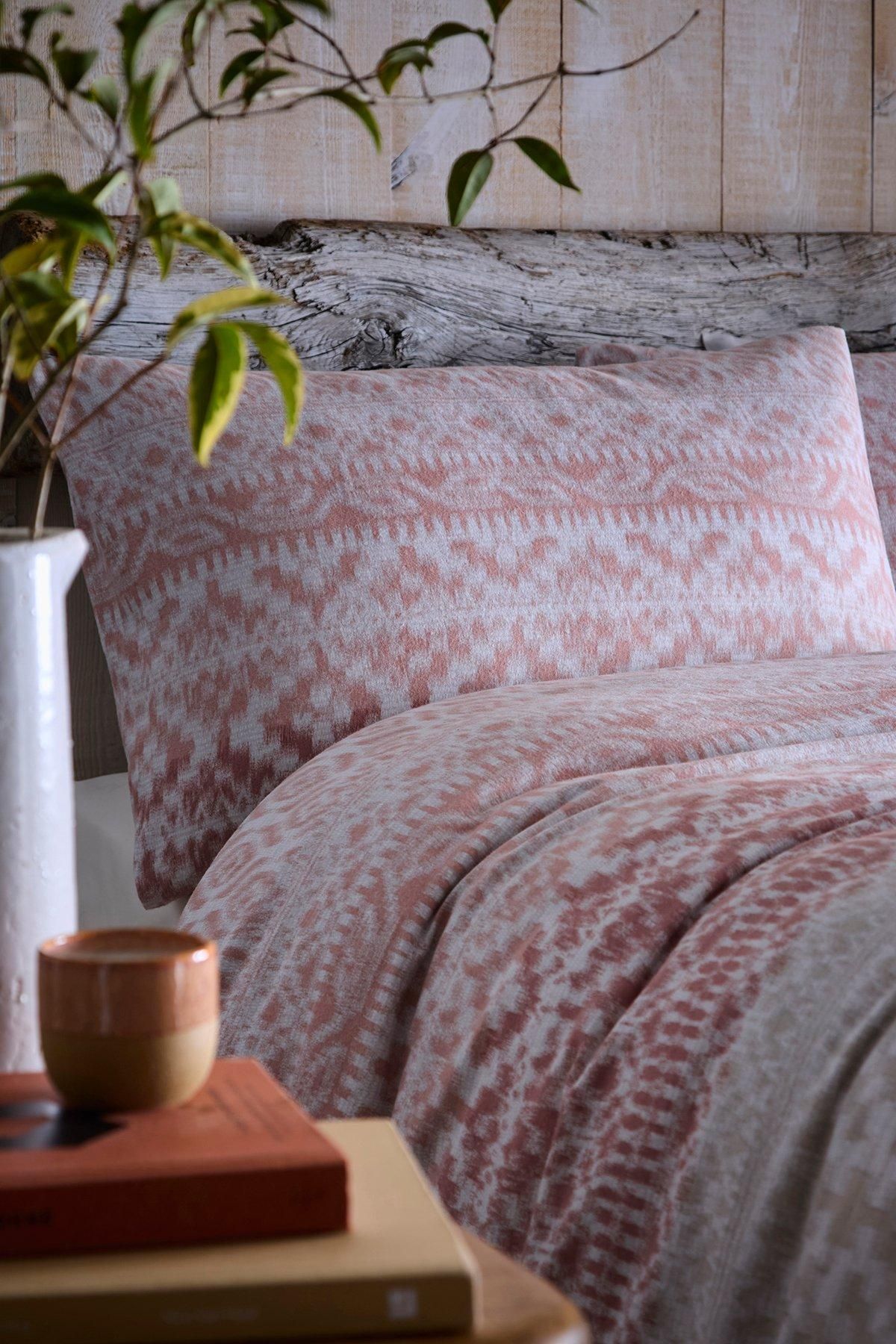 Appletree 'Bergen' 100% Brushed Cotton Duvet Cover Set in Terracotta 2