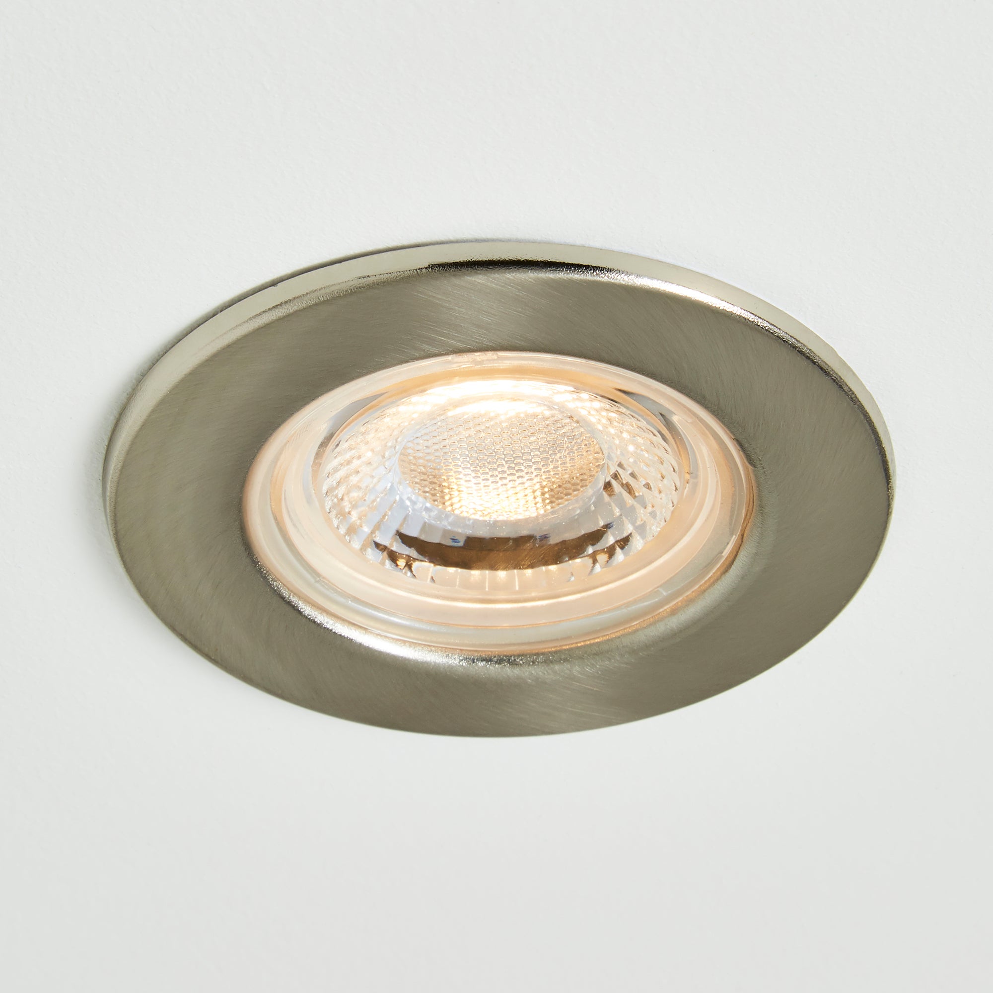 Basics 1 Light Integrated LED Satin Nickel Recess Light Silver