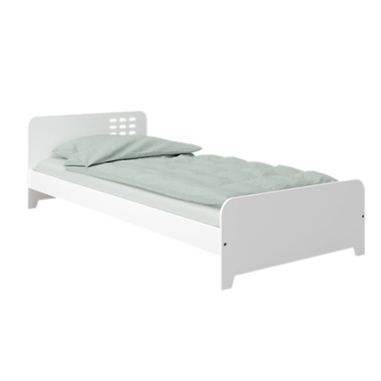 Loke Wooden Single Bed In Pure White