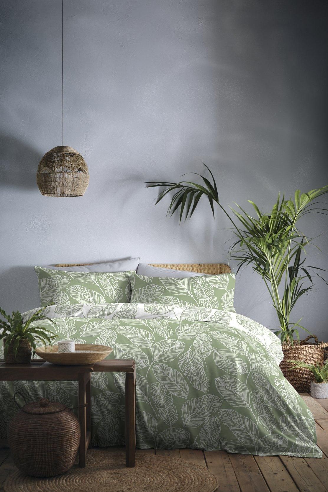 Fusion 'Matteo' Botanical Print Duvet Cover Set in Green