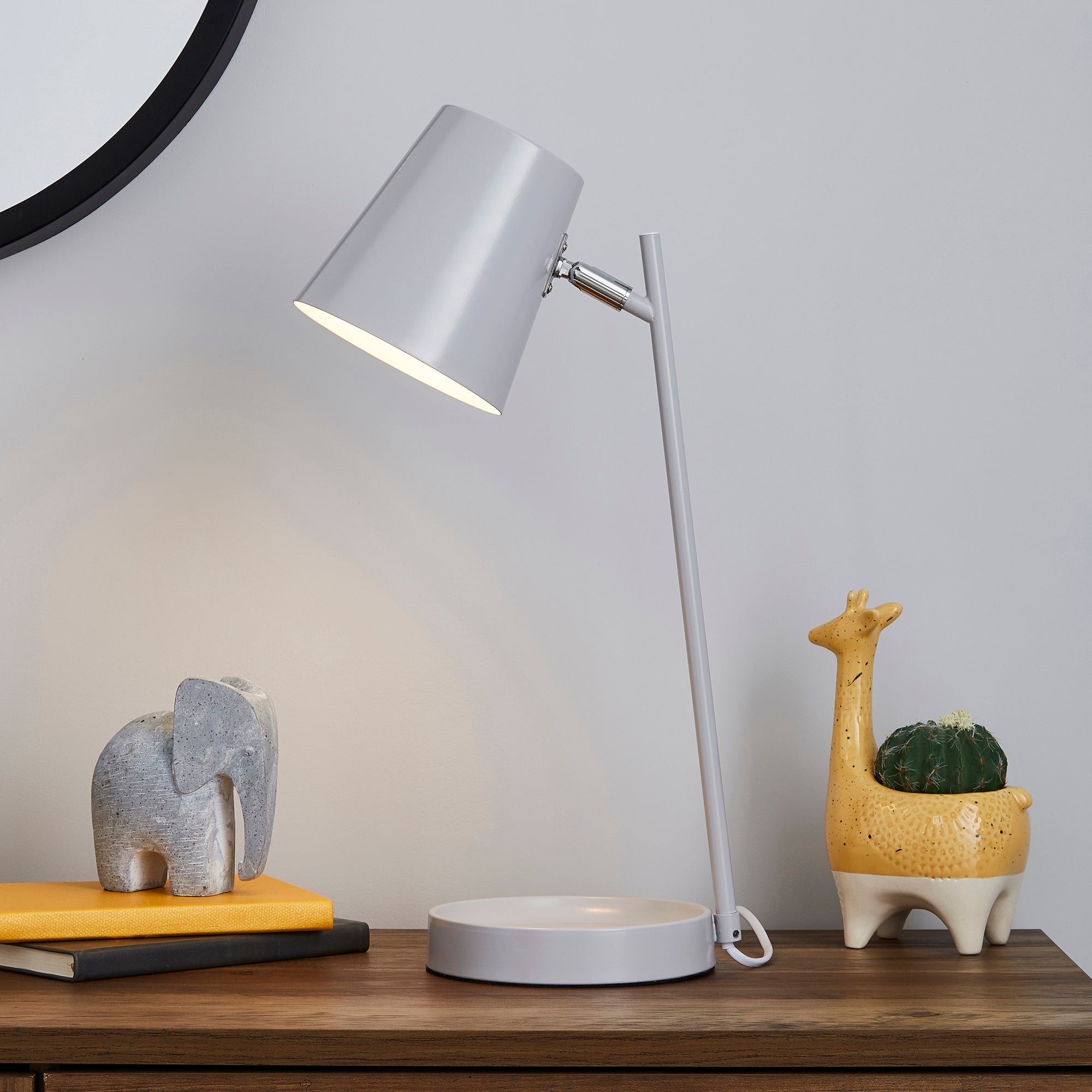 Cisco Modern Trinket Tray Task Lamp Grey