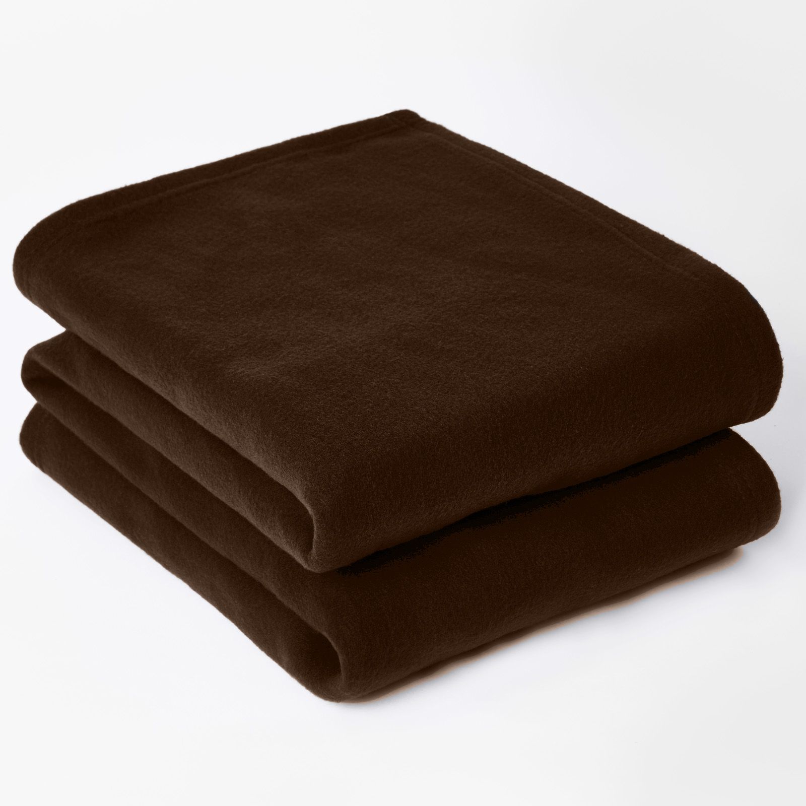 OHS Wholesale 10 Pack Plain Fleece Blanket Sofa Throw Joblot in Chocolate