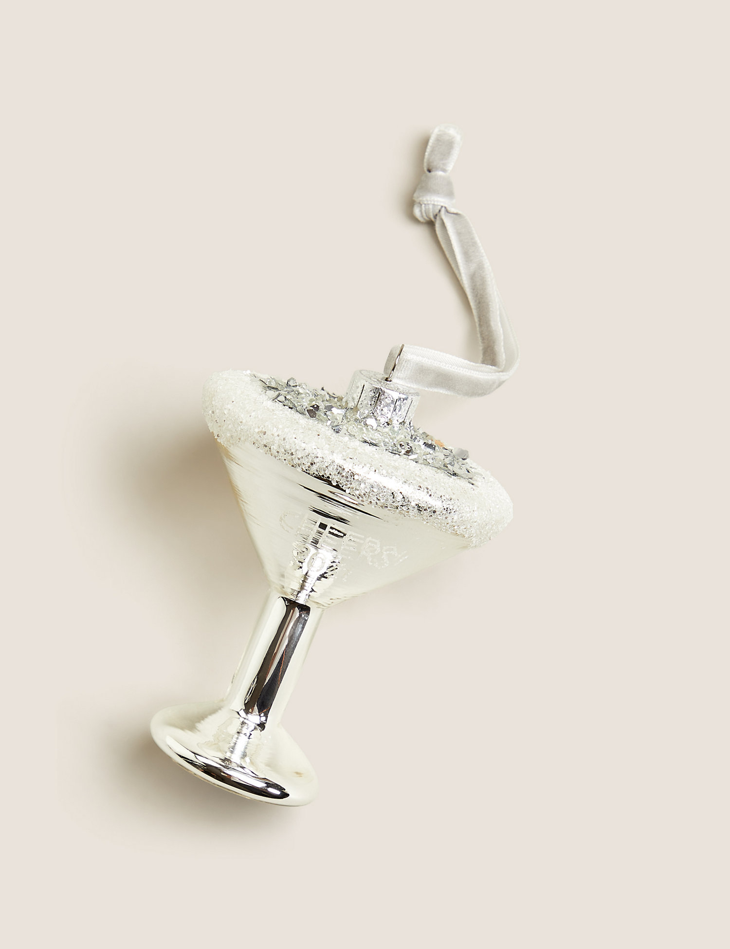 M&S Martini Glass Hanging Tree Decoration