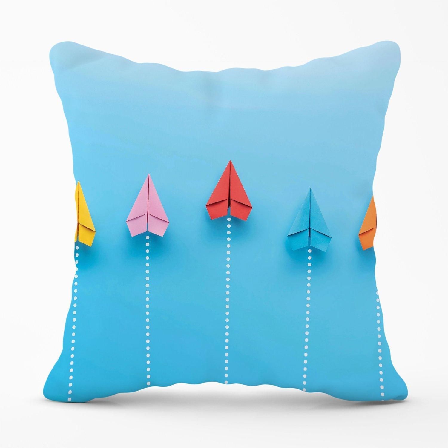 Warren Reed - Designer Paper Aeroplanes Outdoor Cushion