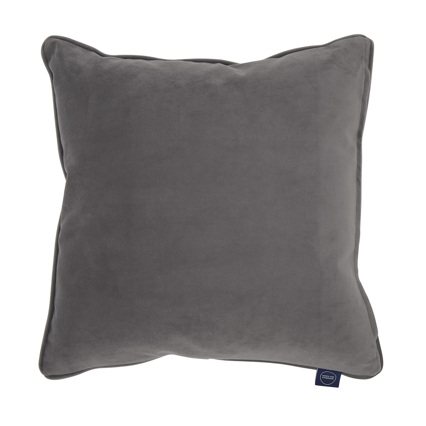 Plush Velvet Cushion, Charcoal
