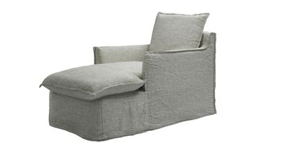 Isaac Chaise Armchair in Grey Marl Highland Tweed