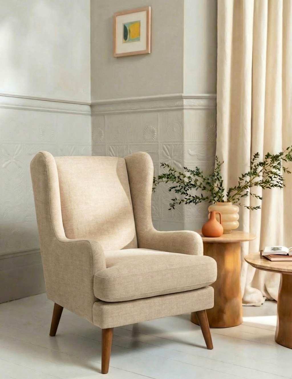 BARKER AND STONEHOUSE Sven Chenille Armchair Oatmeal