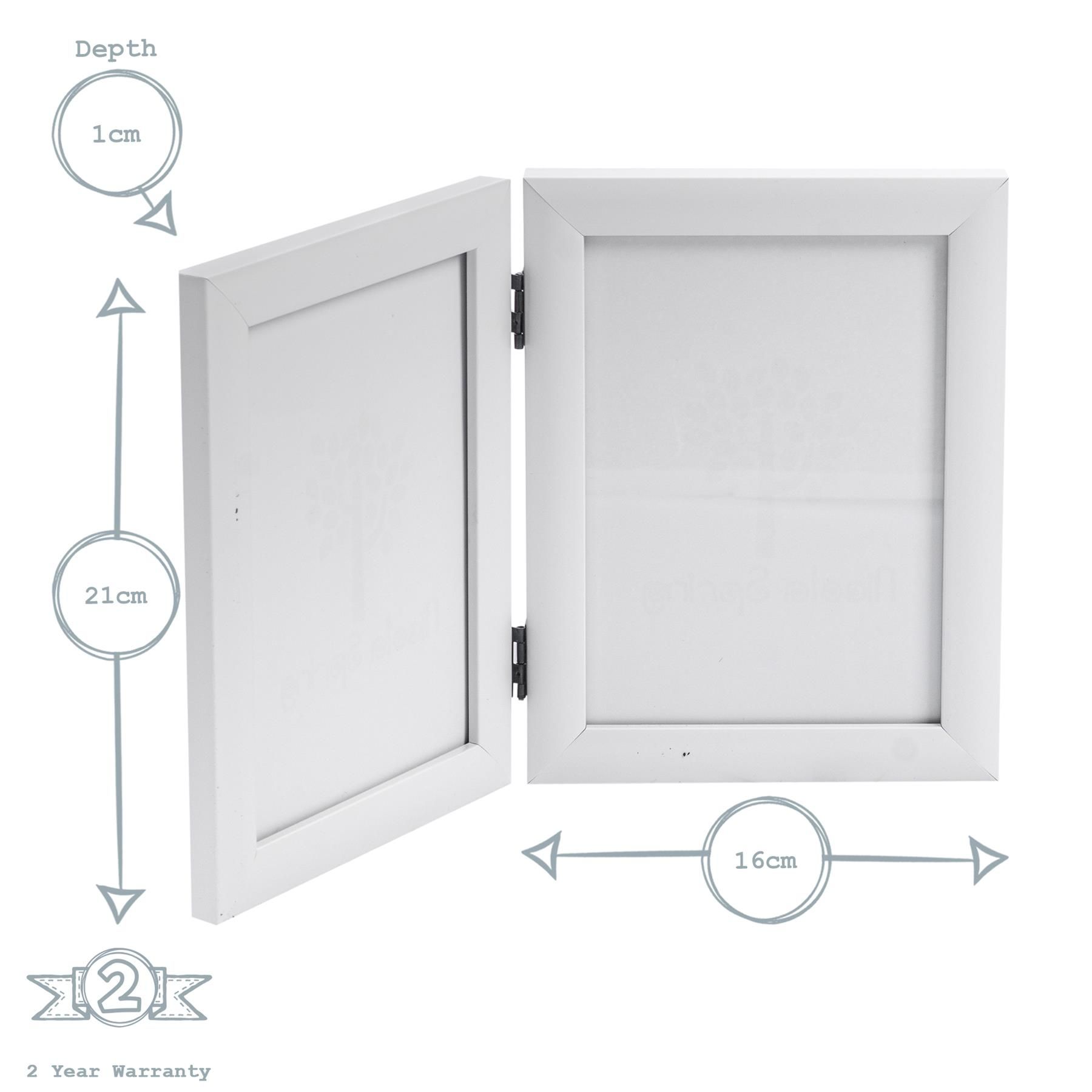 Nicola Spring Folding 2 Photo Frames - 5 x 7" - Black - Pack of 2 in White 3
