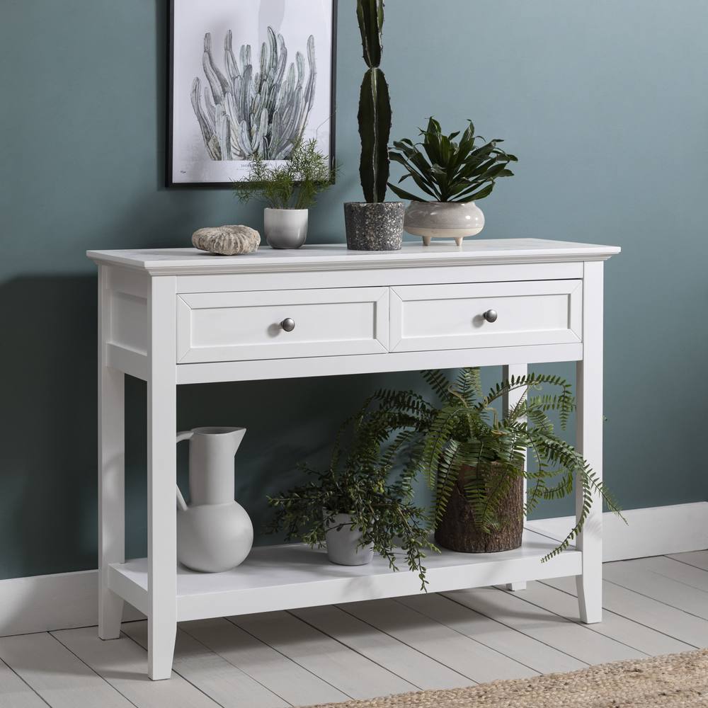 Nöa and Nani Karlstad Console Hallway Table with 2 Drawers in White