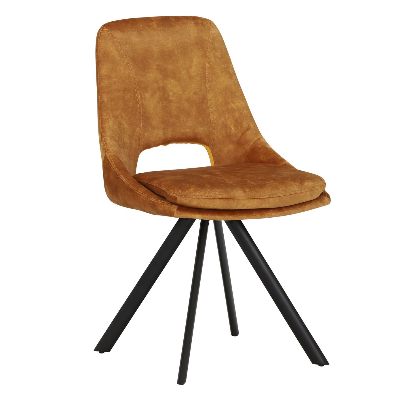 Kitt Dining Chair - Orange - Polyester - Plain - W48.5 x D59.5 x H88cm - Barker & Stonehouse