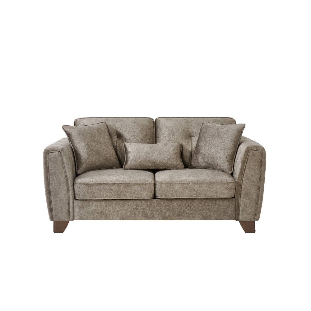 Comfy Living Ltd Faux Suede 2 Seater Sofa In Mink in Taupe