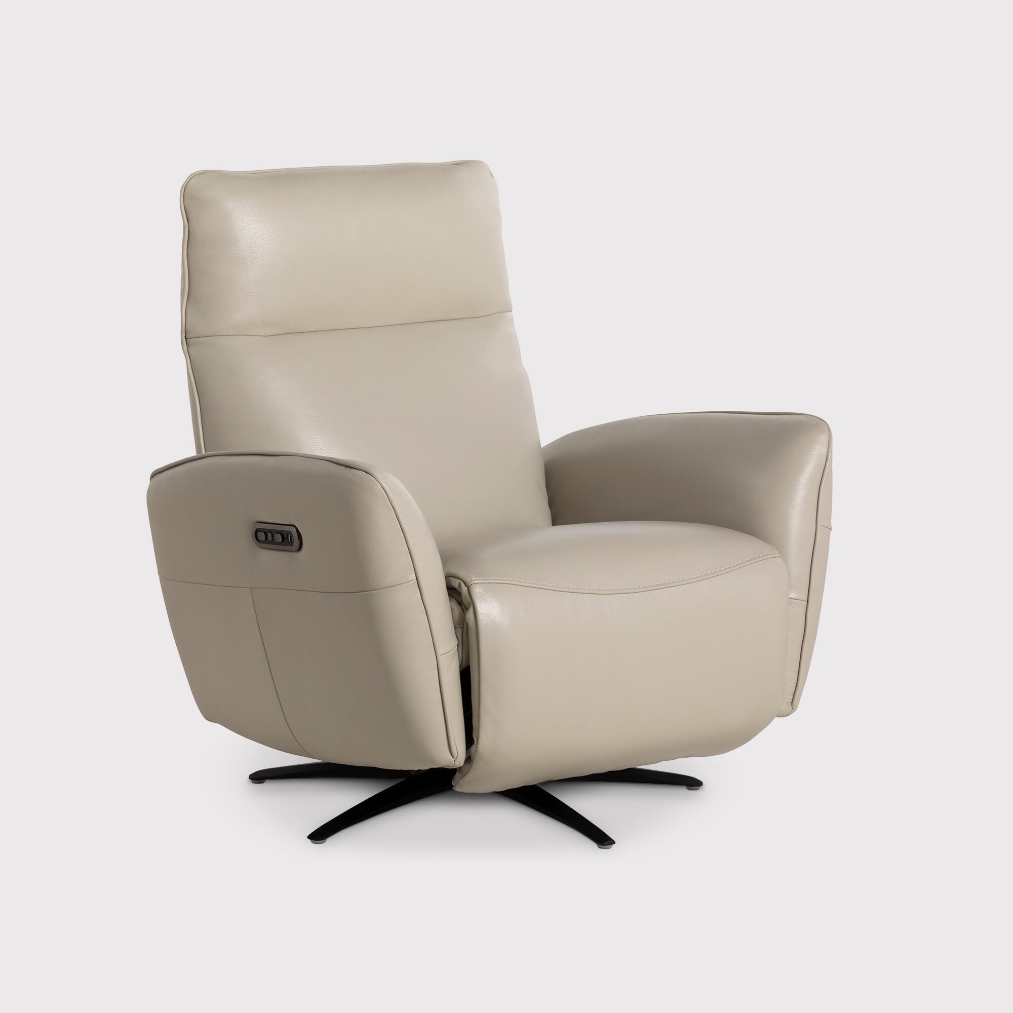 Rix Massage Power Recliner Chair, Neutral Leather | Barker & Stonehouse