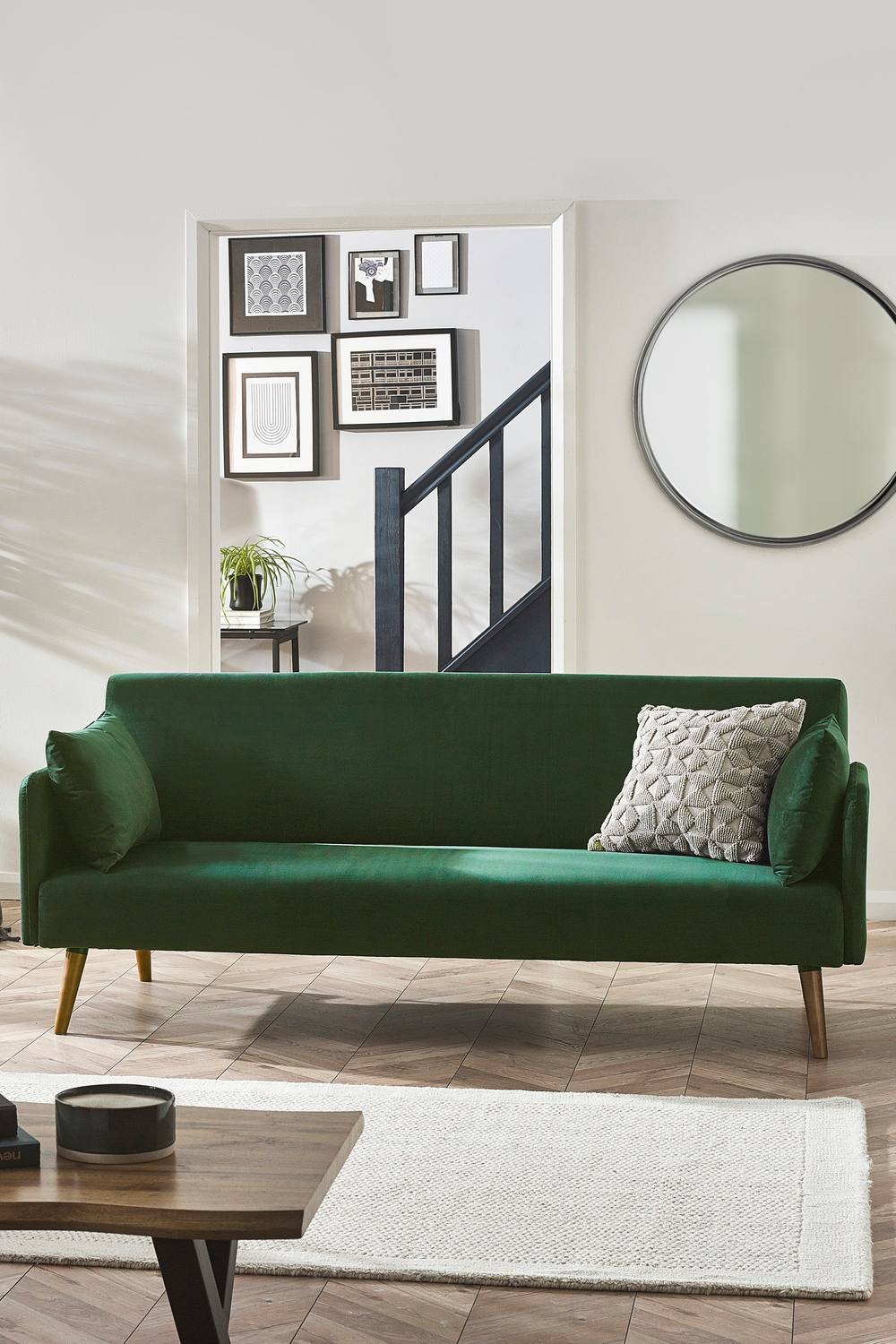 Julian Bowen Andi Upholstered 3 Seater Sofa Bed in Green