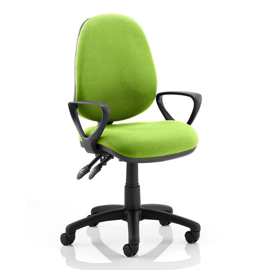 Luna II Office Chair In Myrrh Green With Loop Arms