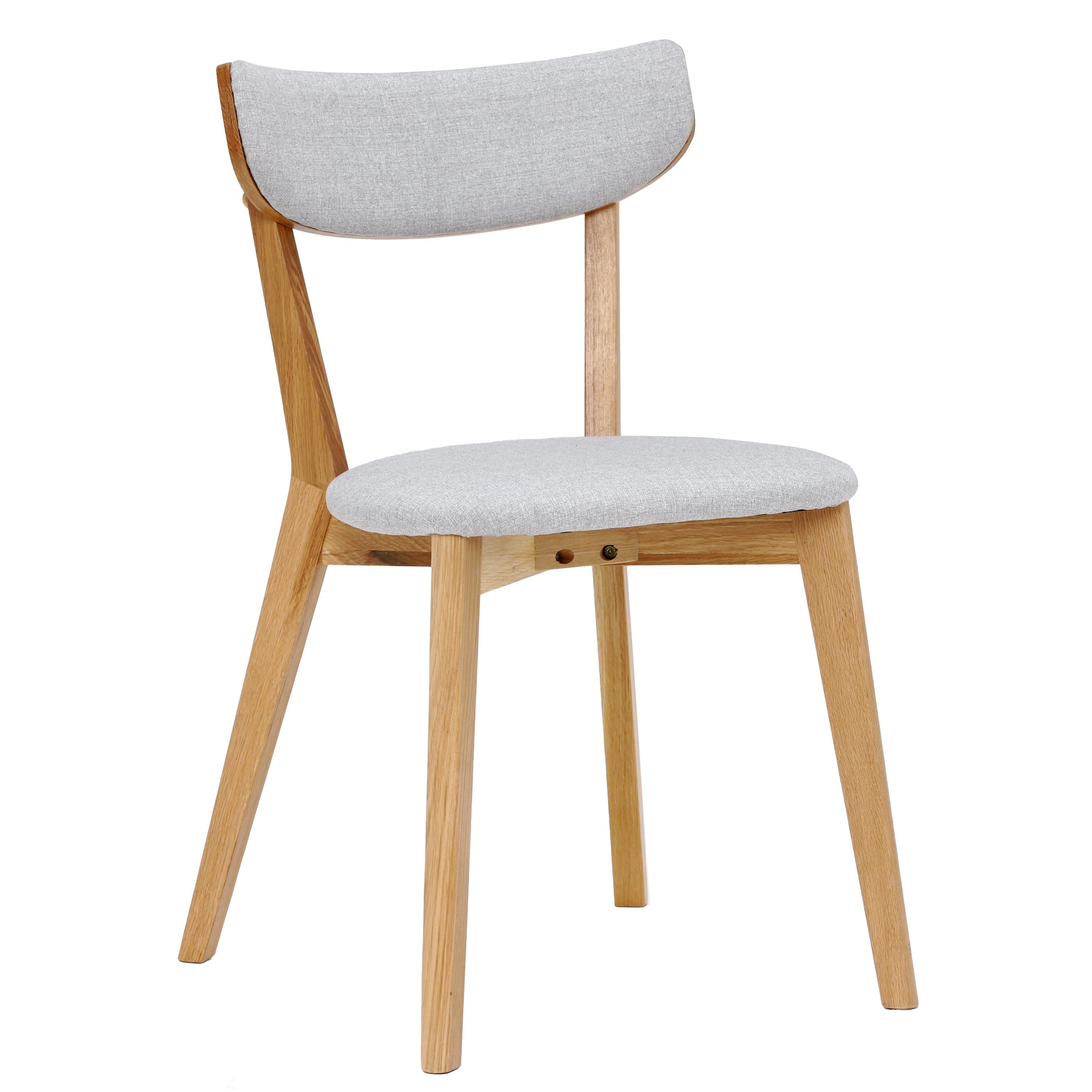 Lund Solid Wood Dining Chair - Grey - Oak - Plain - W47.5 x D50 x H80.5cm - Barker & Stonehouse