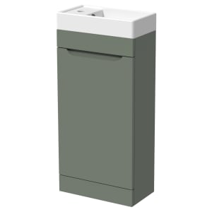 Wickes Malmo Reed Green Freestanding J Pull Vanity Unit & Basin - 400mm
