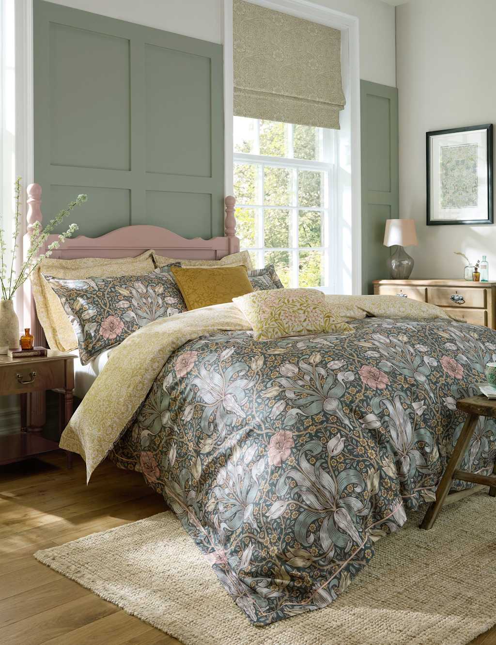 William Morris At Home Pure Cotton Sateen Spring Thicket Bedding Set Multi