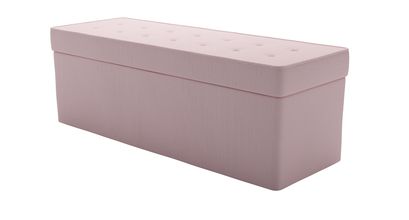 Buttons Storage Bench in Powder Pink Brushed Linen Cotton - sofa.com