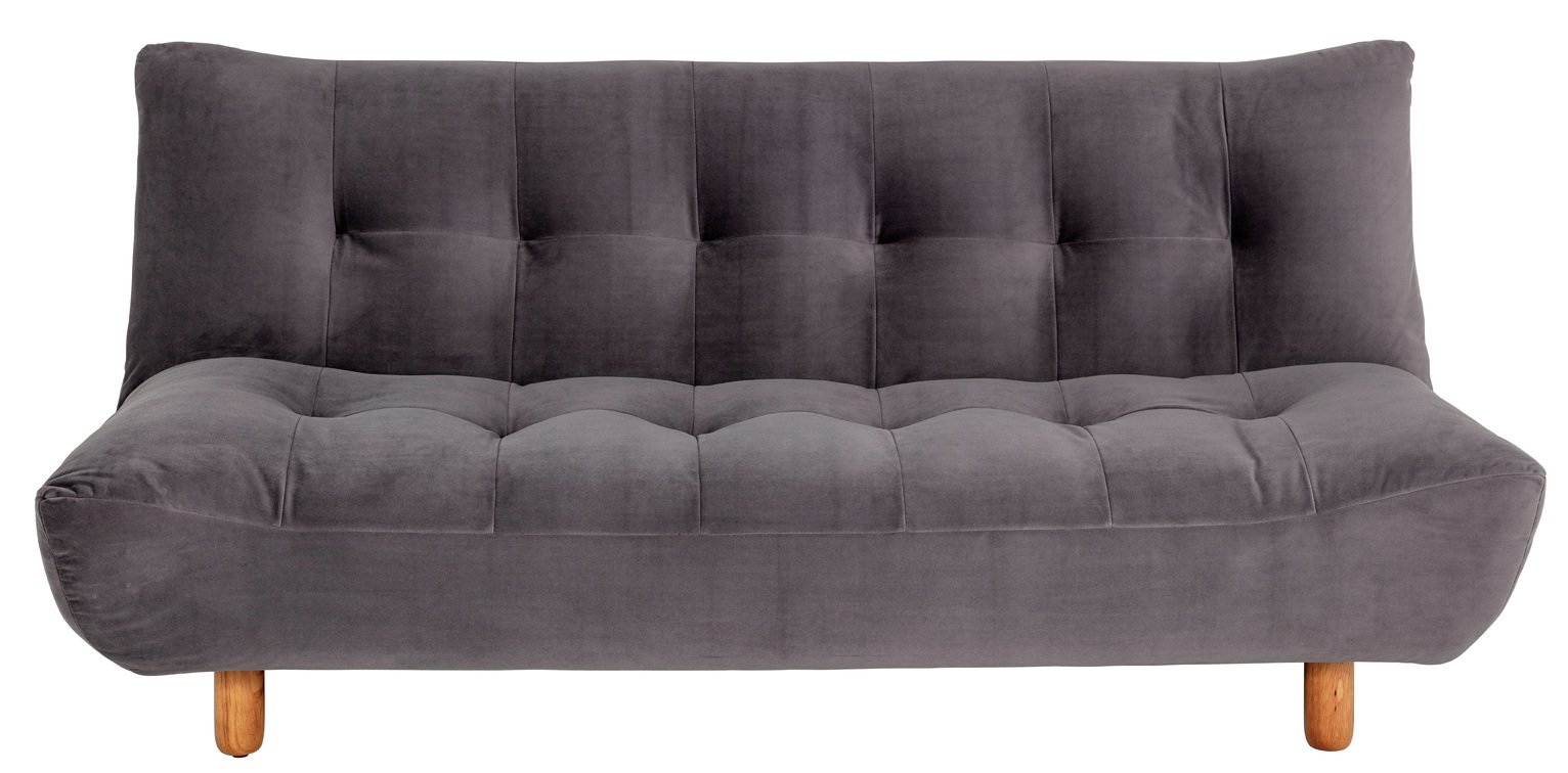 Habitat Kota 3 Seater Velvet Clic Clac Sofa Bed - Grey
