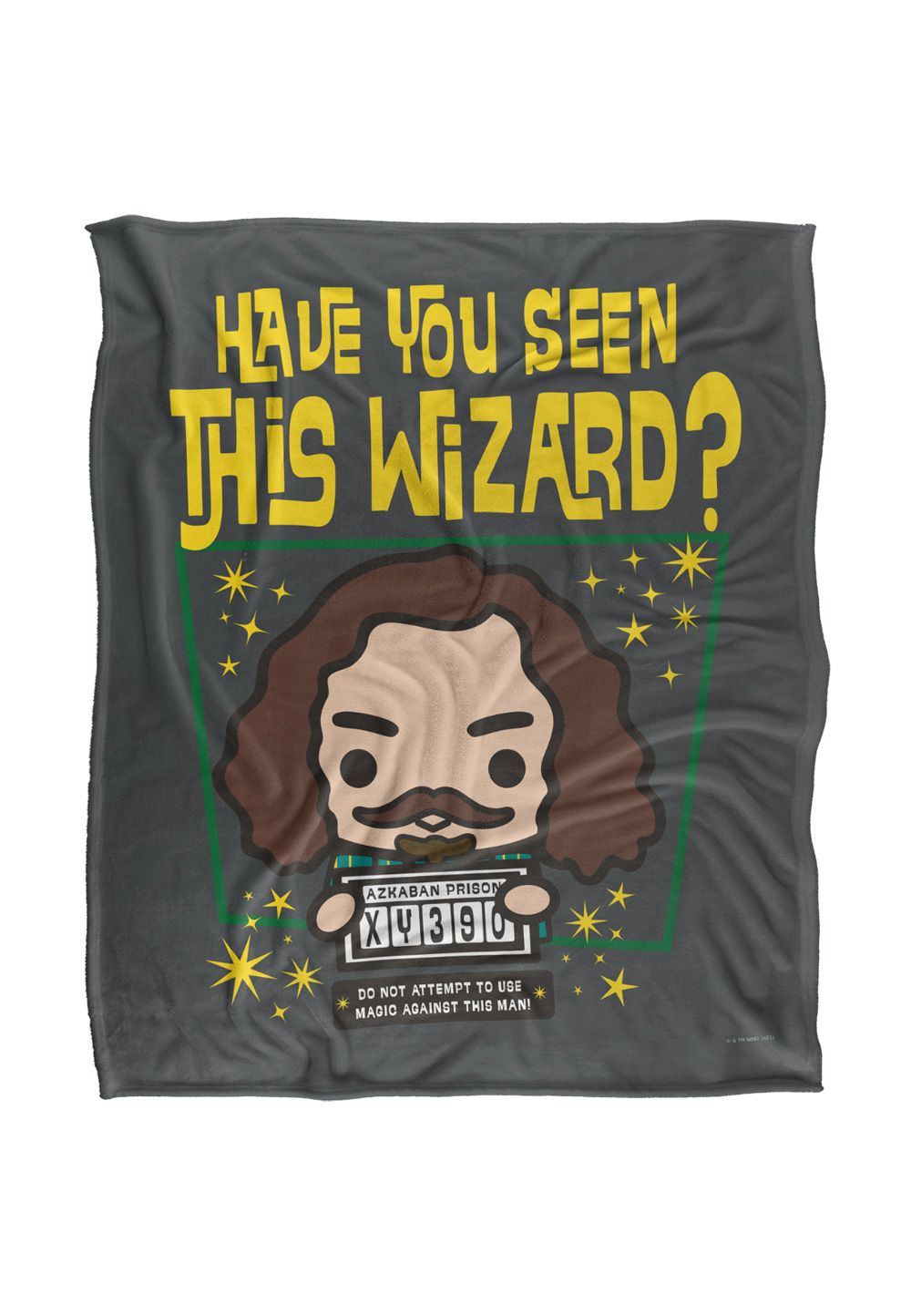 Harry Potter Have You Seen This Wizard? Sirius Black Chibi Officially Licensed Silky Touch Super Soft Throw Blanket 152x127 cm in White