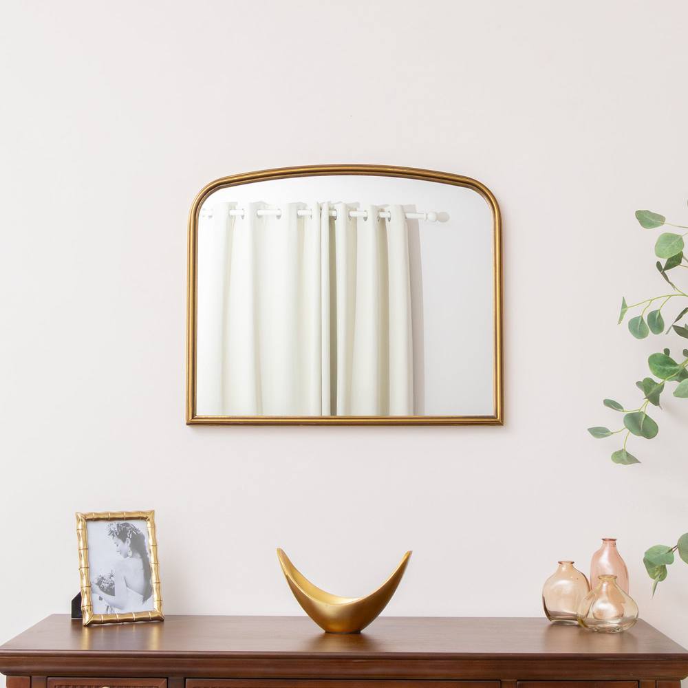 Melody Maison Gold Arched Metal Framed Wall Mirror - 60cm X 40cm
