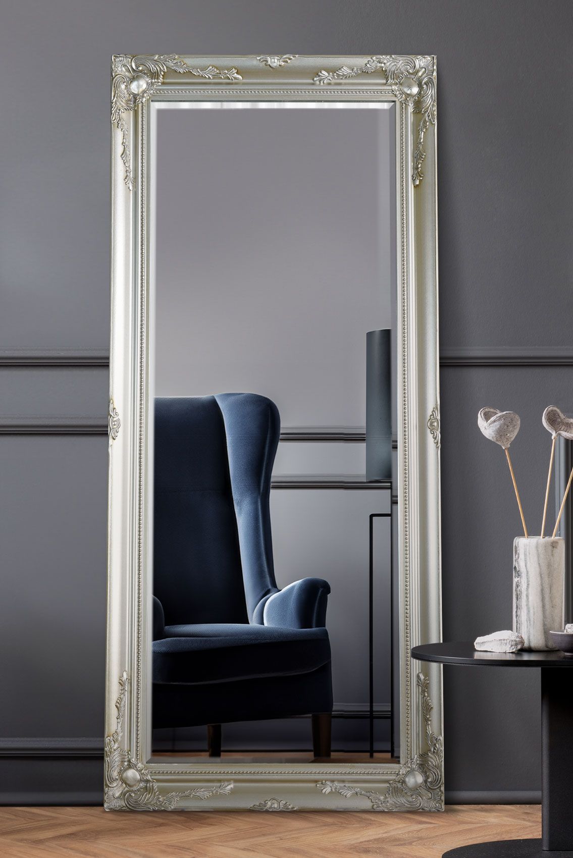 MirrorOutlet Buxton Silver Full Length Mirror 170 x 79 CM