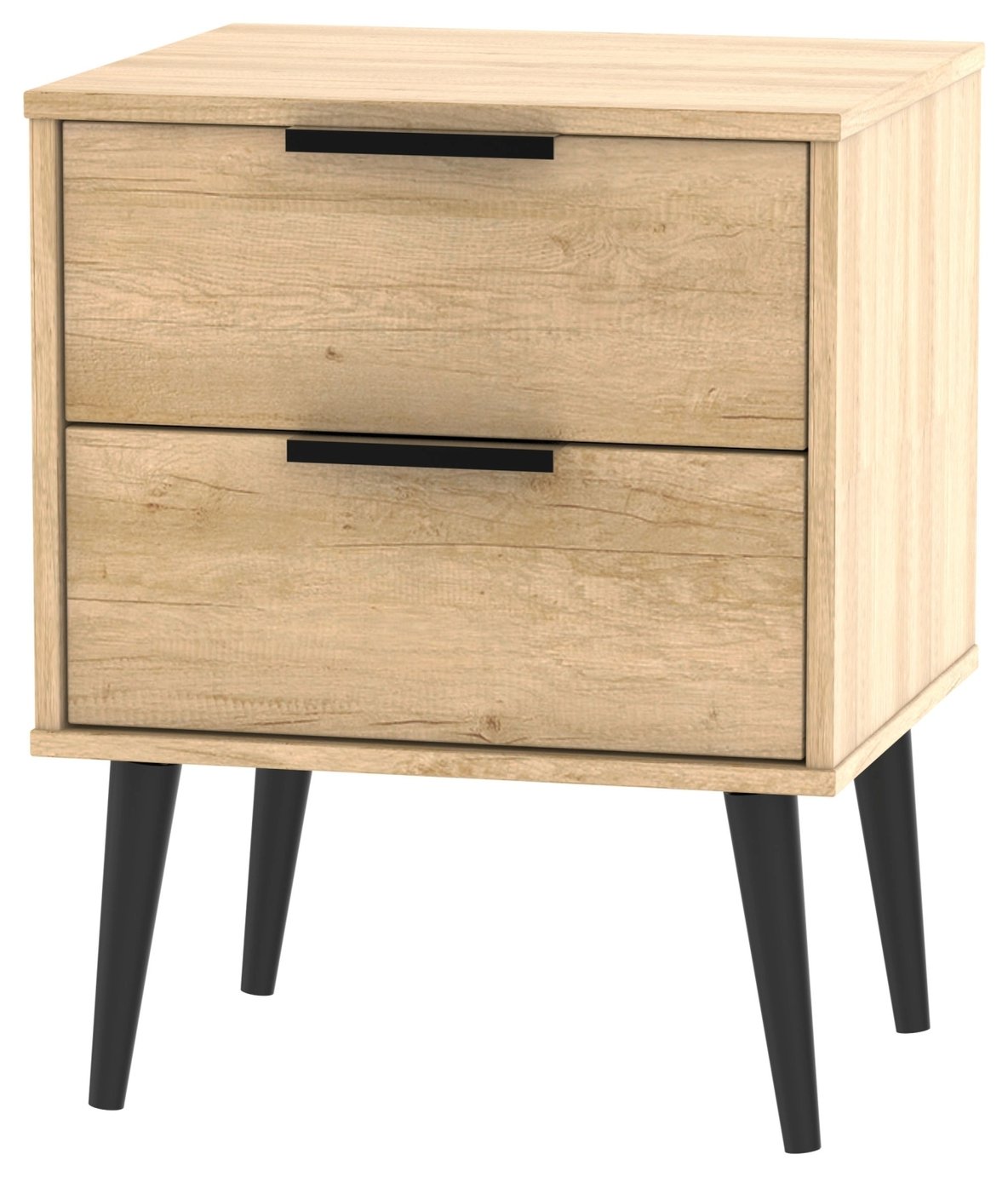 Bergen 2 Drawer Bedside Table - Oak Effect