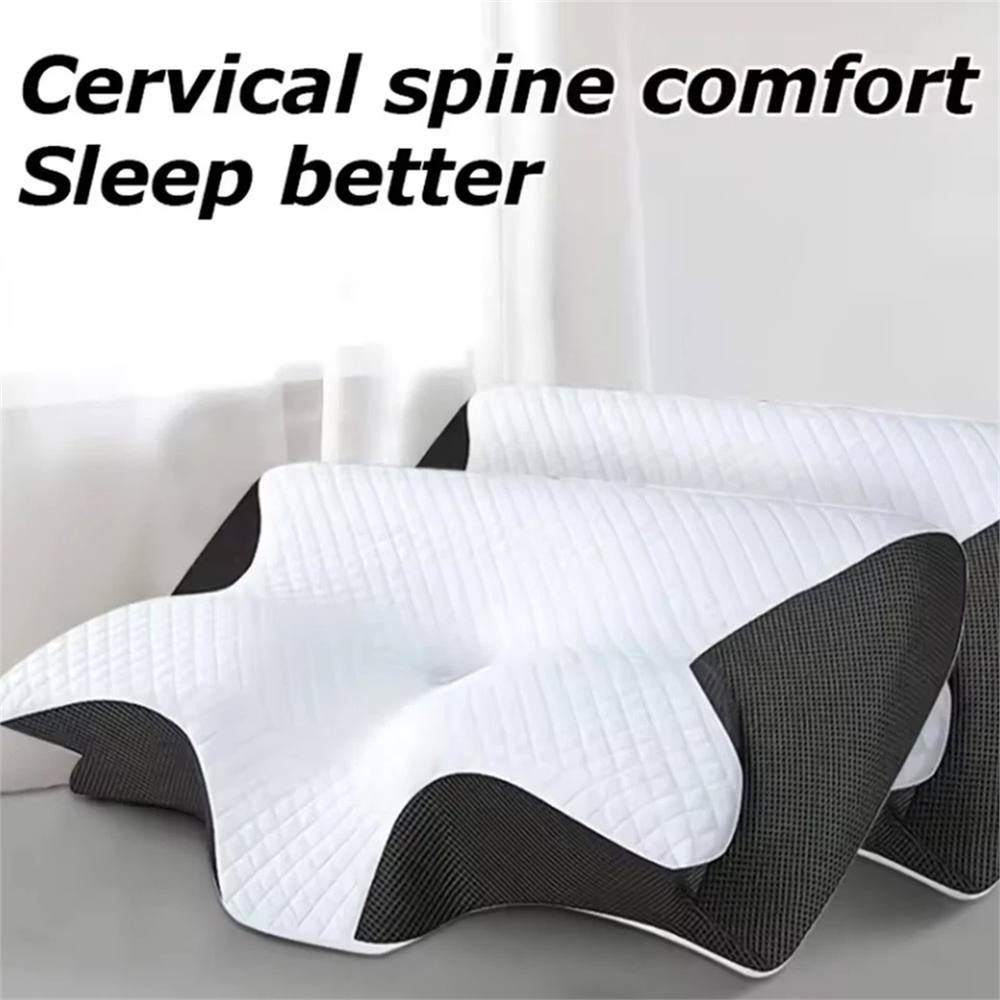 Nordara Ergonomic Memory-Foam Pillow for Neck Shoulder Pain Relief in White