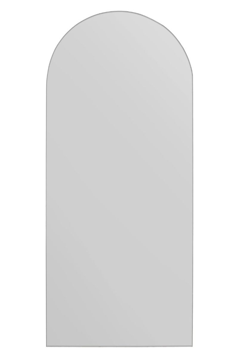 MirrorOutlet The Arcus - Frameless Arched Leaner/Wall Mirror 63" X 27" (160CM X 70CM) in Silver