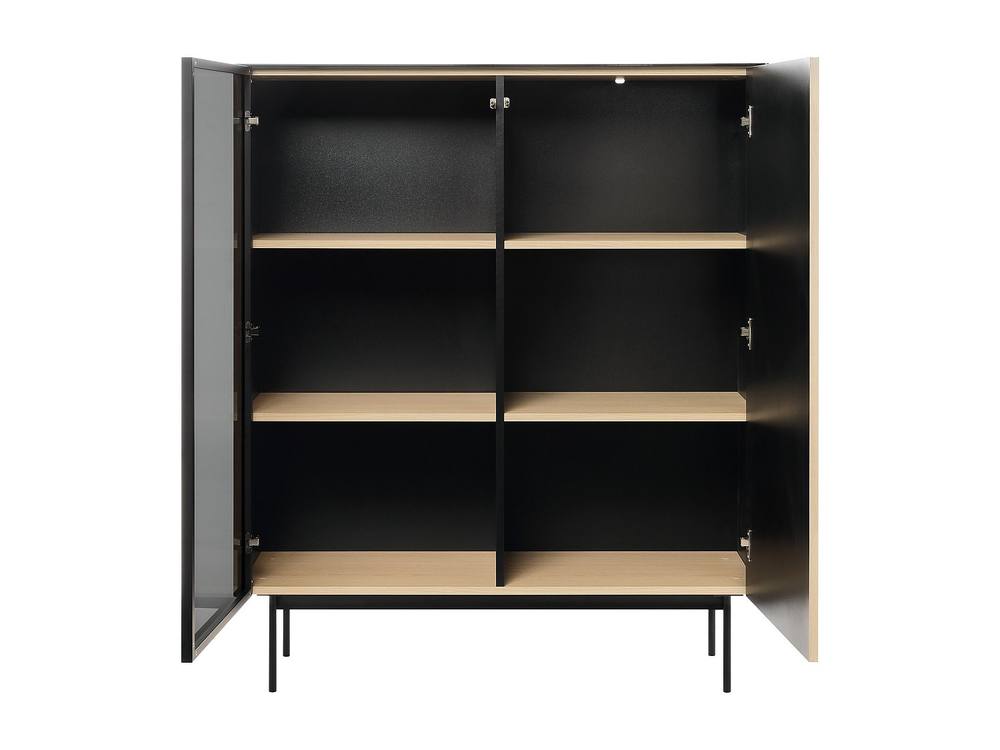 Vente-unique 2-Door Display Cabinet With Leds In MDF & Smoked Glass - H. 127 Cm in Black 6