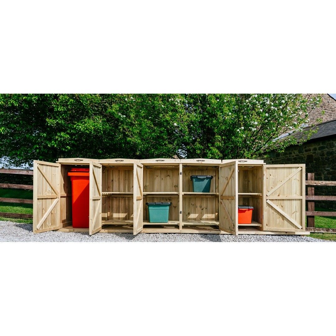 Buttercup Farm Chatburn Bin Store, Fits 1x 180L/240L Wheelie Bins & 8x Boxes in Brown