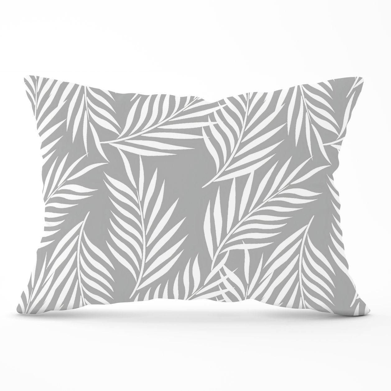 Warren Reed - Designer Palm Tree Leaves Cushions in Grey