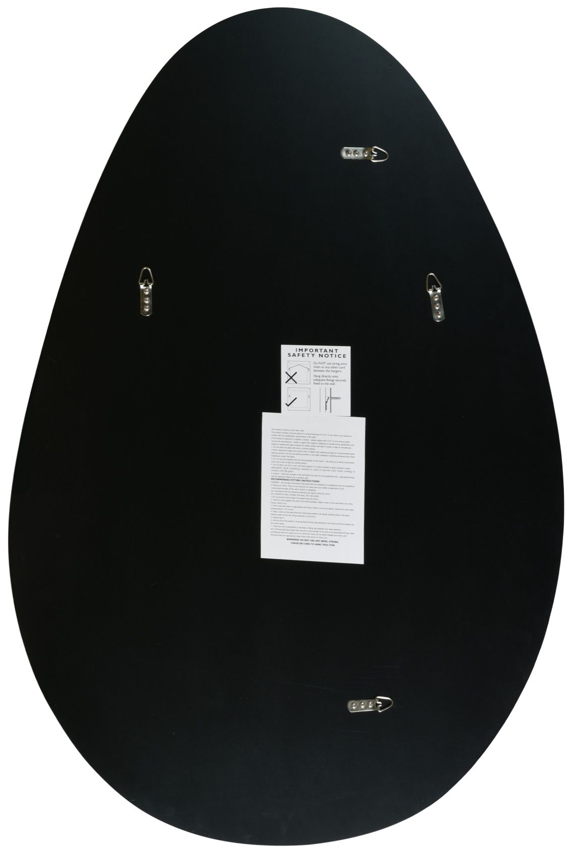 MirrorOutlet The Lapillus - Frameless Pebble Wall Mirror 47" X 32" (120CM X 80CM) in Silver 3
