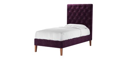 Rosalie 150cm Single Bed in Plum Smart Velvet - sofa.com