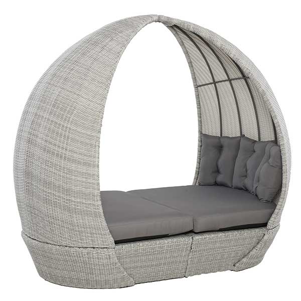 Didcot Garden Daybed in Grey Weave and Grey Fabric