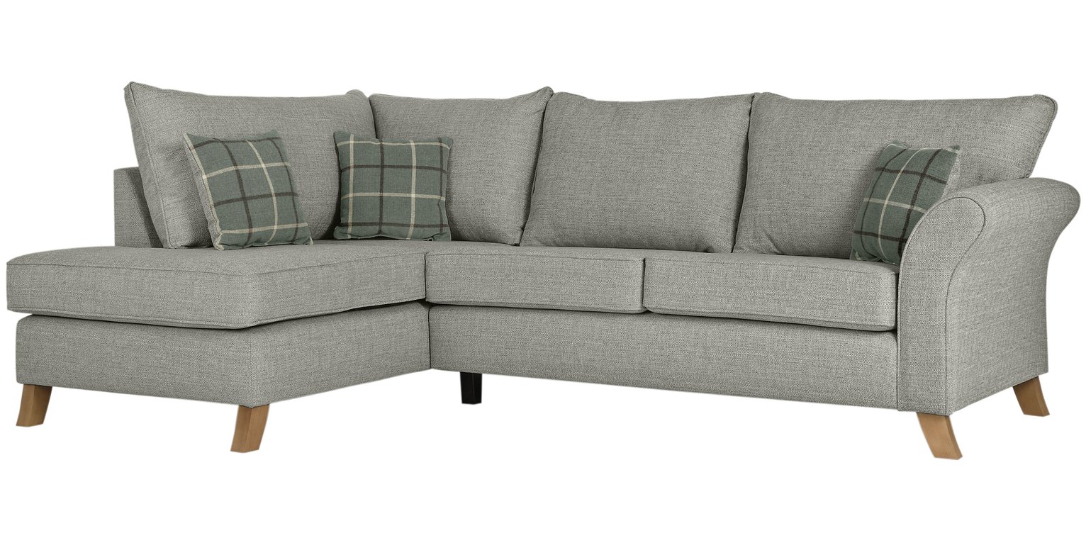 Argos Home Kayla Left Corner Fabric Sofa -Light Grey