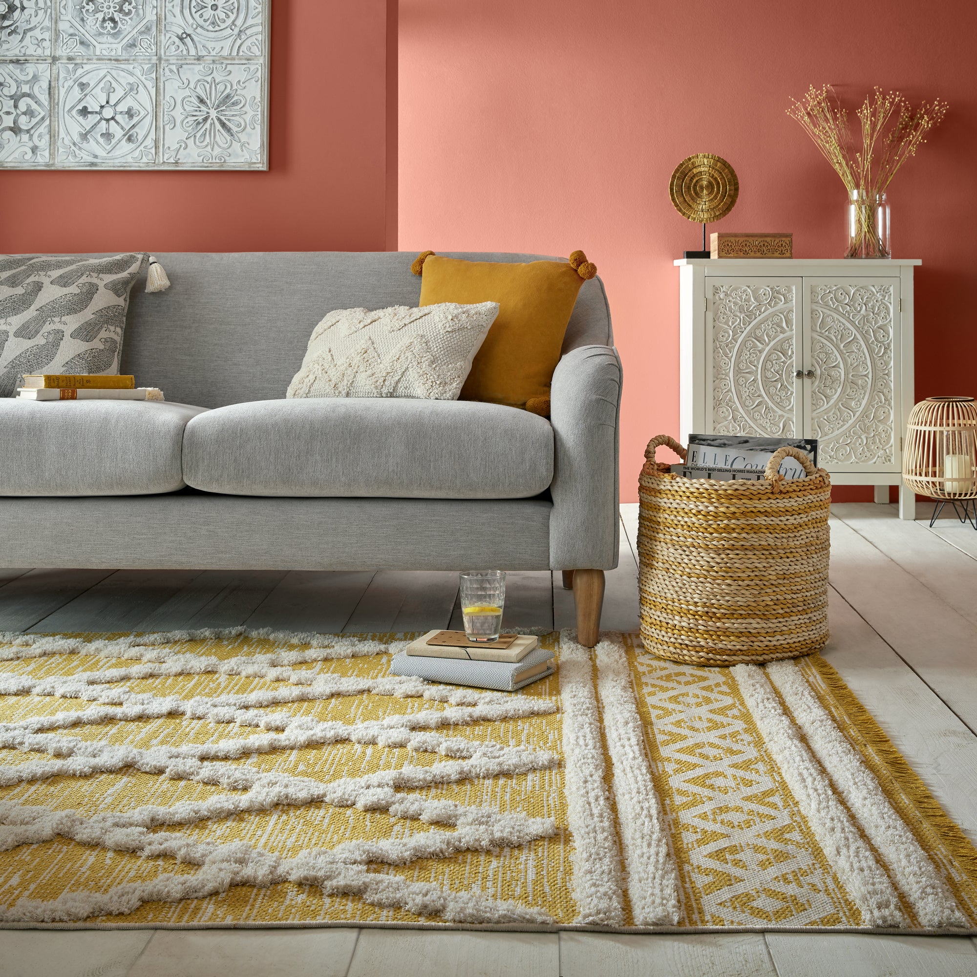Ezra Rug Yellow/White