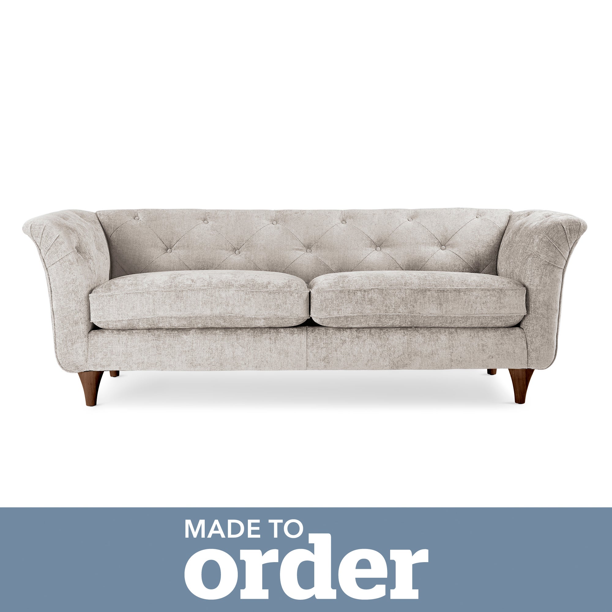 Jaipur 3 Seater Sofa Luxury Chenille Premium Chenille Sand
