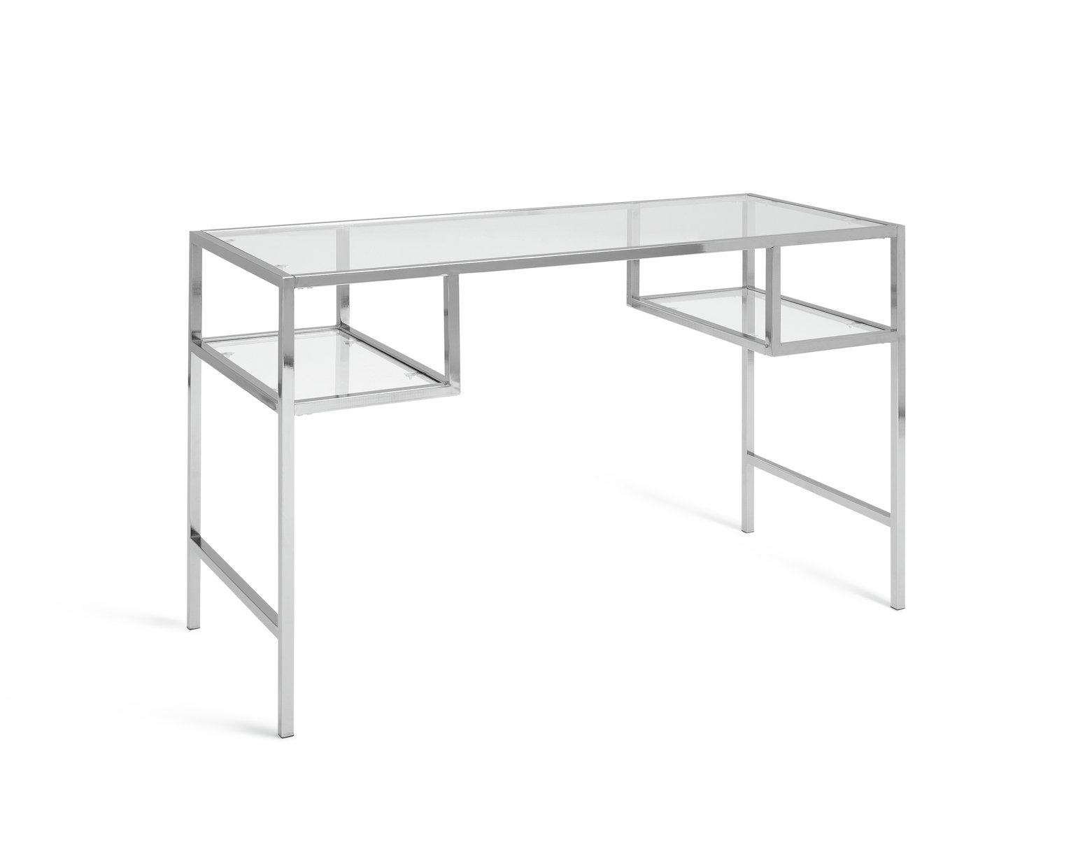 Habitat Tallie Metal and Glass Desk - Silver